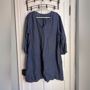 Cut Loose Linen tunic, Navy, XL